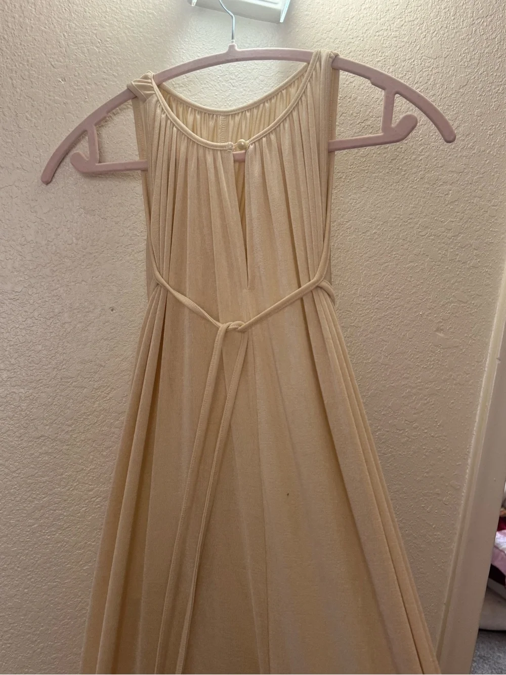 Beige Ruched Cutout Maxi Dress | Neutral Draped Bodycon Summer Dress